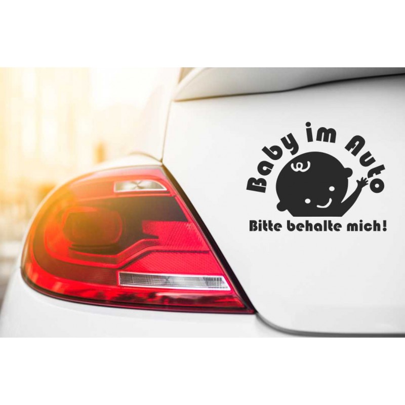 Baby im Auto – Bitte behalte mich! Süßer und witziger Autoaufkleber