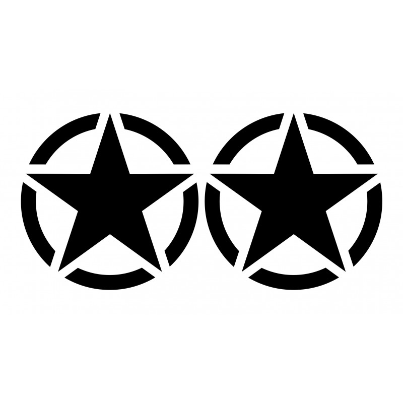 2 x Militärische Star-Autoaufkleber