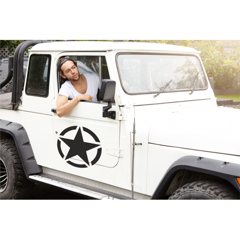2 x Aufkleber, Offroad-Militärstars