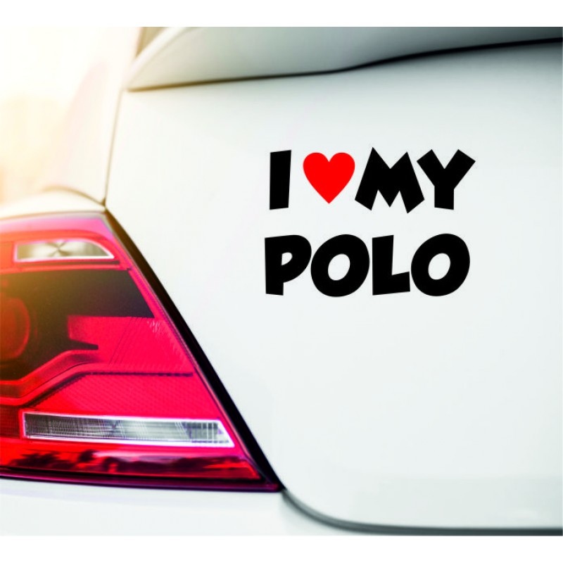 Autoaufkleber 'Ich Liebe Mein Polo' – Perfekt für Ihren Volkswagen!