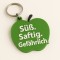 Schlüsselanhänger „Süß. Saftig. Gefährlich.“ – Grüne Apfel-Form