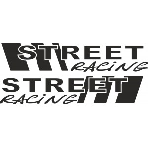 2x "Street racing",  Tuningaufkleber