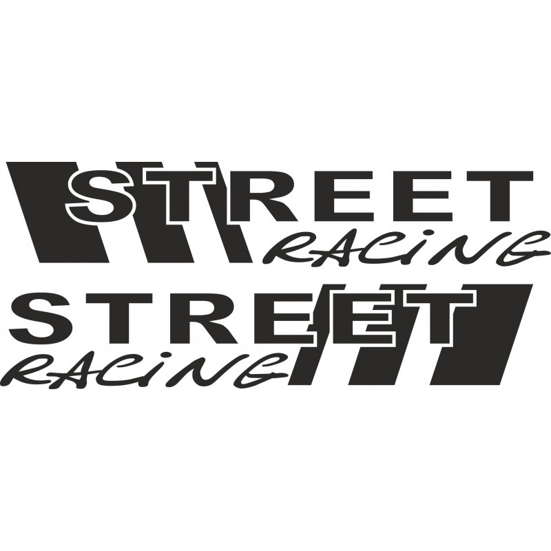 2x "Street racing",  Tuningaufkleber