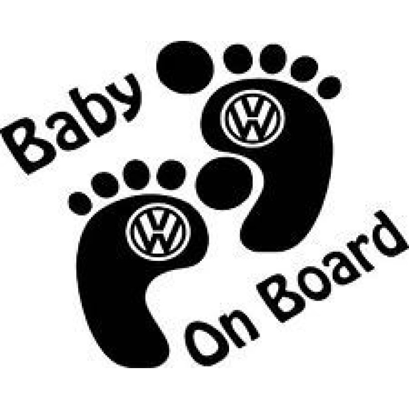 "Baby on board", Aufkleber für  VW