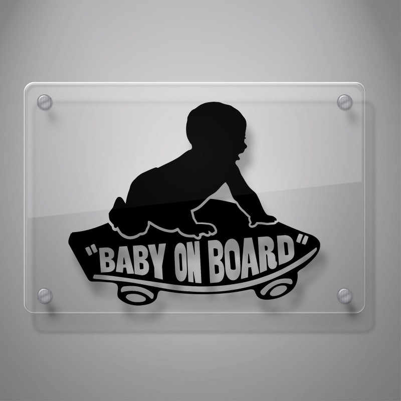 BABY auf Skateboard – Lustiger und sportlicher Autoaufkleber