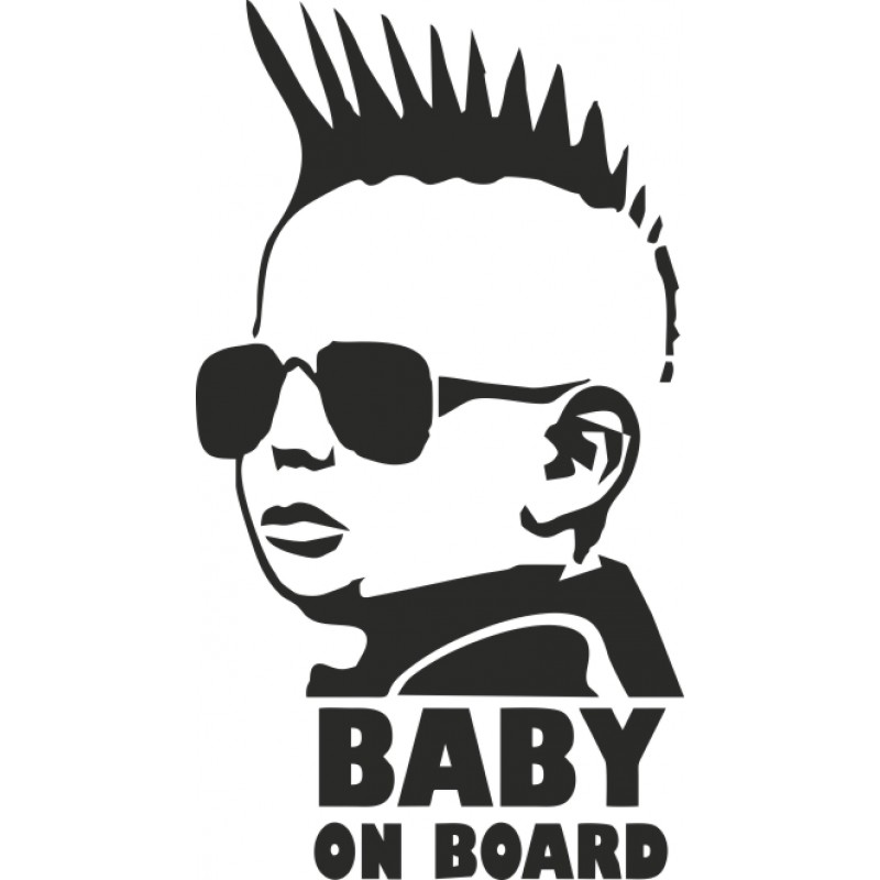 Punk Baby im Auto – Lustiger Autoaufkleber im coolen Punk-Style
